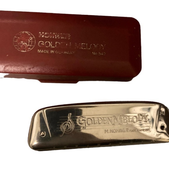 VTG German m.hohner golden melody key of c 10 hole harmonica and case - Picture 5 of 6